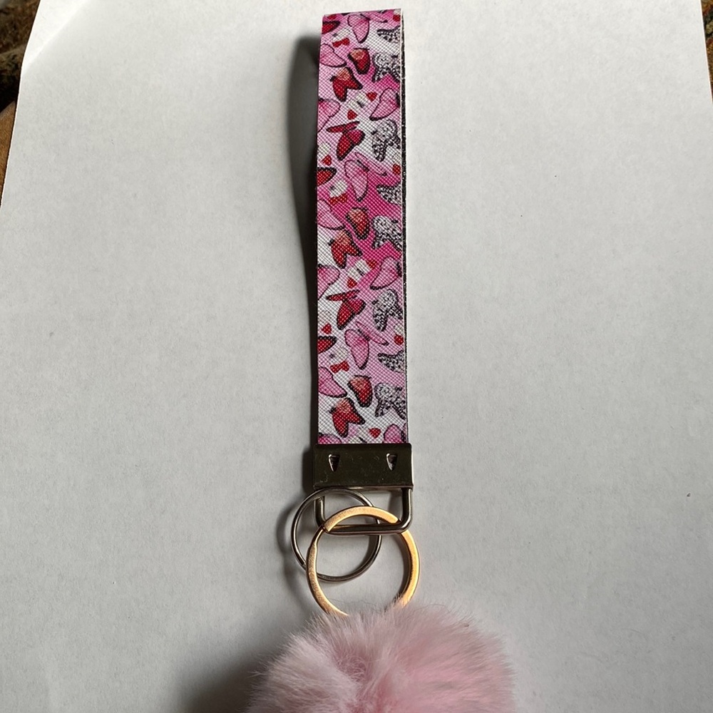 Butterfly handmade wristlet with black glitter